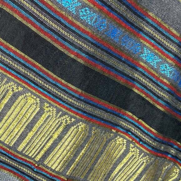 Scarf Elephant Shawl Wrap Runner Thailand Pattern Brocade Thai Laos ? - Picture 7 of 8